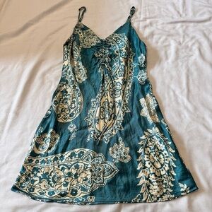 Zara Small Satin Slip Mini Dress ~ Paisley Club Party Night Out Nighty Sexy